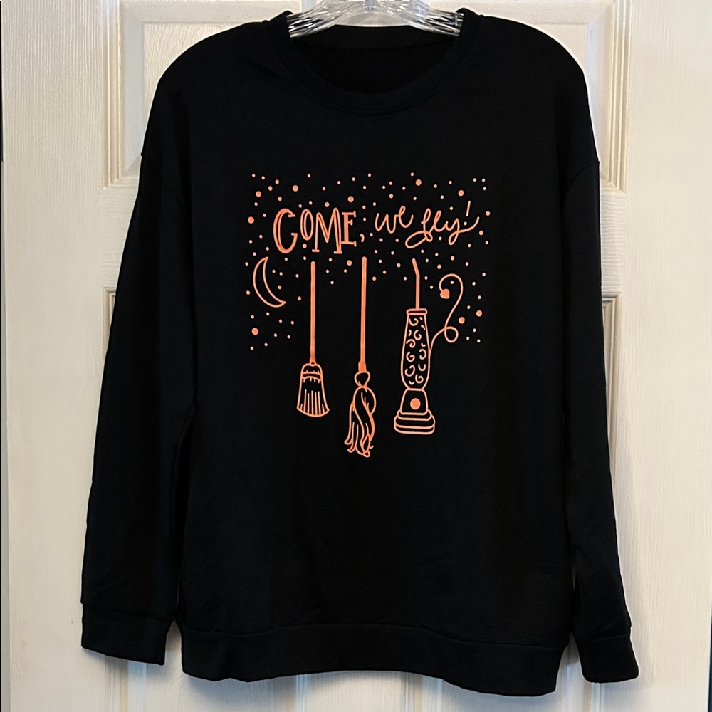 Hocus Pocus Black Sweatshirt with Orange Graphic